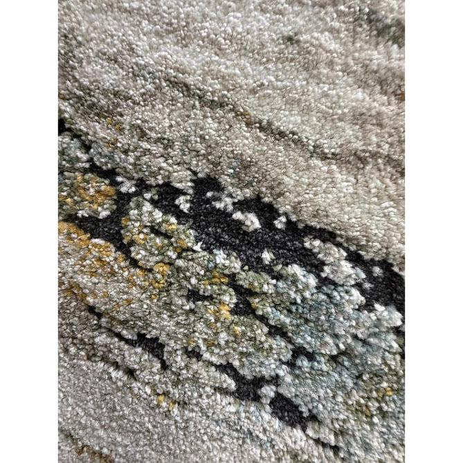Mirage Wave Modern Abstract Soft Hi-Lo Textured High-Density Pile Light Grey/Slate Blue/Ivory/Charcoal/Ochre Rug