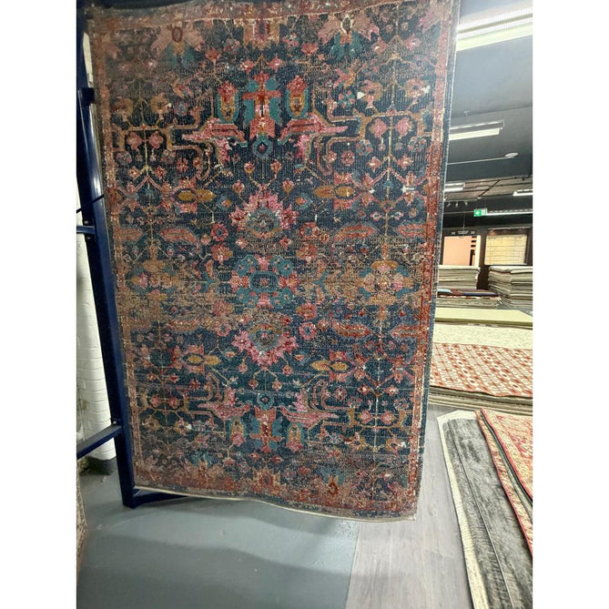 Zola Evin Traditional Persian Hi-Low Textured Pink/Turquoise Blue/Orange/Yellow/Cream/Multicolour Rug