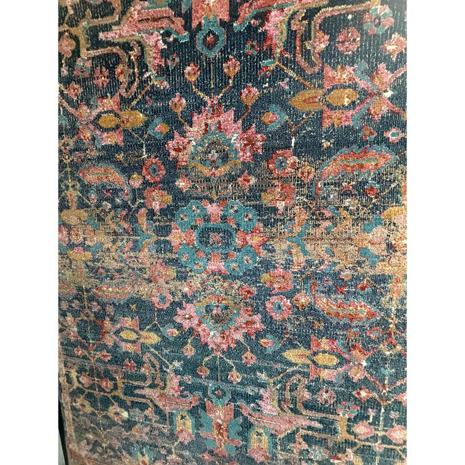 Zola Evin Traditional Persian Hi-Low Textured Pink/Turquoise Blue/Orange/Yellow/Cream/Multicolour Rug