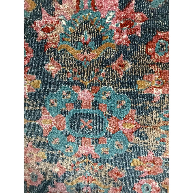 Zola Evin Traditional Persian Hi-Low Textured Pink/Turquoise Blue/Orange/Yellow/Cream/Multicolour Rug
