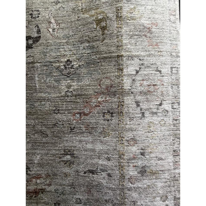 Jasper JA02 Traditional Vintage Distressed Shimmer Floral Heirloom Border Soft-Touch Polyester Low Profile Short Pile Beige Rug