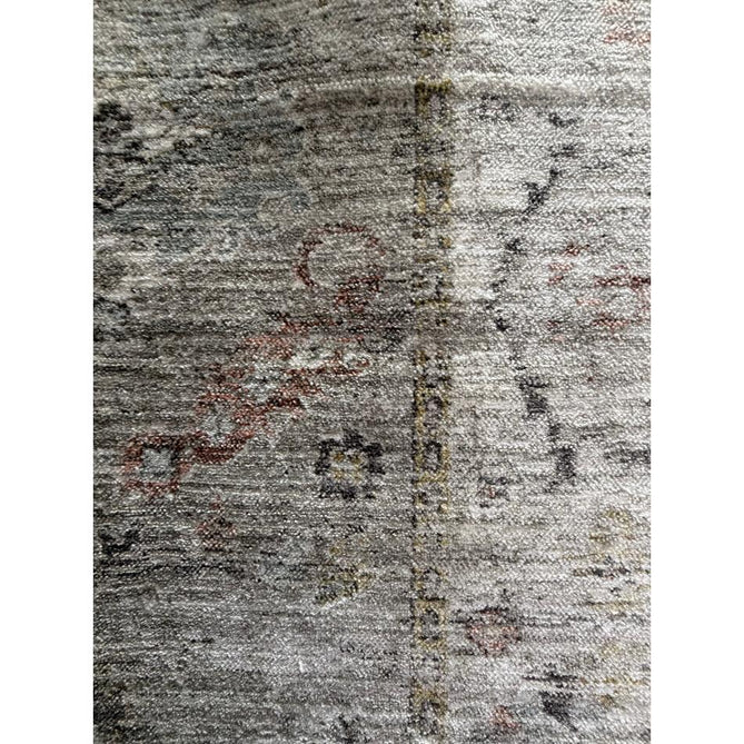 Jasper JA02 Traditional Vintage Distressed Shimmer Floral Heirloom Border Soft-Touch Polyester Low Profile Short Pile Beige Rug