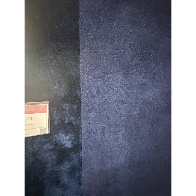 Ascot Modern Plain Hand-Woven Wool Centred Loop Pile Metallic Shimmer Wide Viscose Border Deep Navy Blue/Midnight Blue Rug