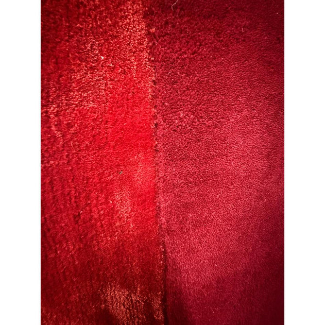 Ascot Modern Plain Hand-Woven Wool Centred Loop Pile Metallic Shimmer Wide Viscose Border Crimson Red/Ruby Red Rug
