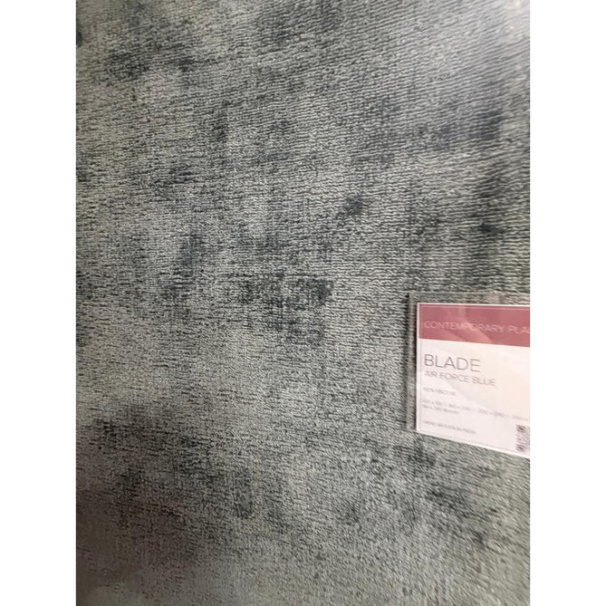Blade Modern Plain Distressed Tonal Metallic Shimmer Hand-Woven Soft Textured Tip Sheared Loop Pile Silky Viscose Flatweave Airforce Blue Rug