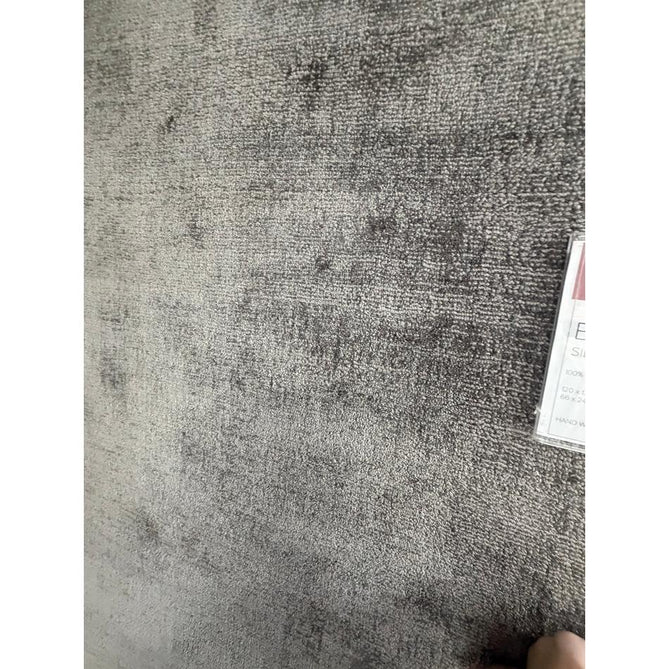 Blade Modern Plain Distressed Tonal Metallic Shimmer Hand-Woven Soft Textured Tip Sheared Loop Pile Silky Viscose Flatweave Silver Runner