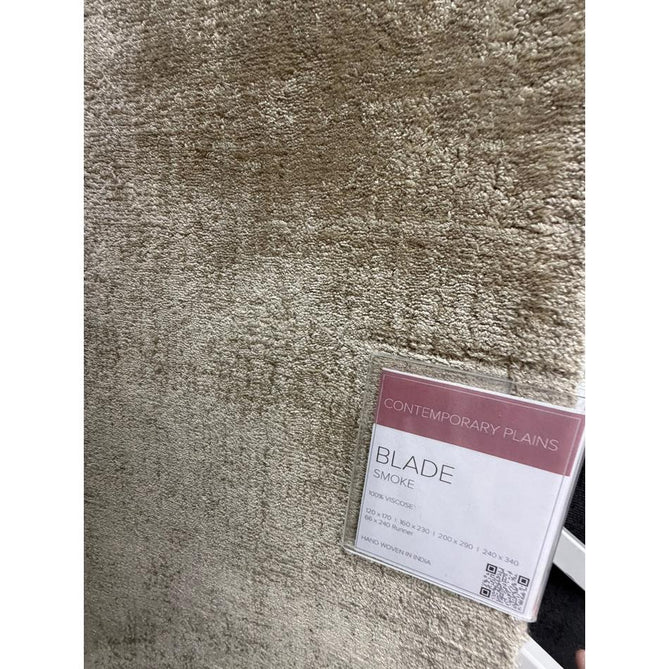 Blade Modern Plain Distressed Tonal Metallic Shimmer Hand-Woven Soft Textured Tip Sheared Loop Pile Silky Viscose Flatweave Smoke Runner