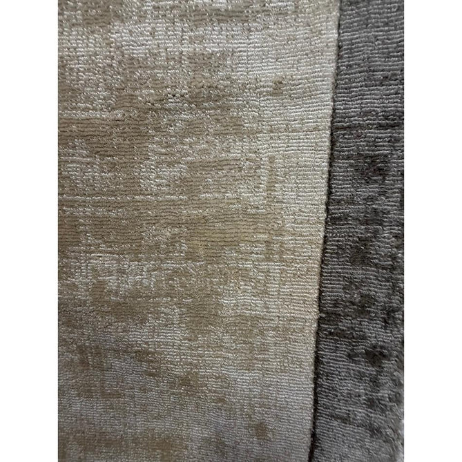 Blade Slim Border Modern Plain Distressed Tonal Metallic Shimmer Hand-Woven Soft Textured Tip Sheared Loop Pile Silky Viscose Flatweave Putty/Silver Border Rug