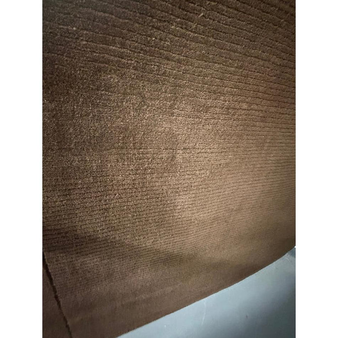 York Modern Plain Textured Subtle Ribbed Stripe Contrasting Smooth Border Handwoven Wool Loop Pile Deep Chocolate Brown Rug