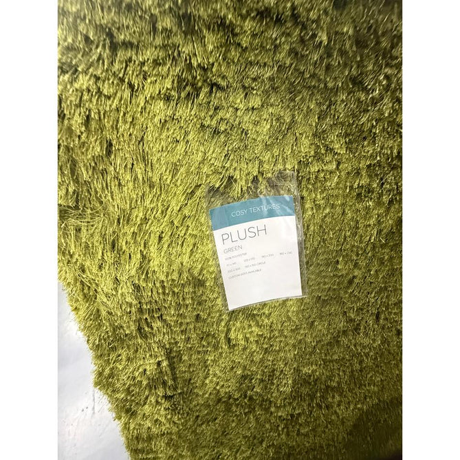 Plush Luxury Super Thick Heavyweight High-Density Hand-Woven Soft High-Pile Plain Polyester Tonal Textured Metallic Shimmer Shaggy Green Rug