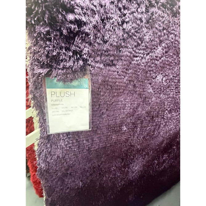 Plush Luxury Super Thick Heavyweight High-Density Hand-Woven Soft High-Pile Plain Polyester Tonal Textured Metallic Shimmer Shaggy Purple Rug