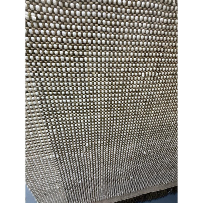 Avalon Modern Plain Beaded Basketweave Hand-Woven Textured Wool Flatweave Beige/Cream/Deep Forest Green Rug