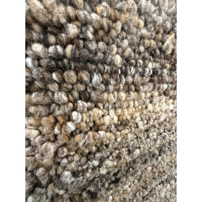 Abbus Modern Boucle Plain Subtle Stripe Hand-Woven Textured-Effect Soft-Touch Polyester Flatweave Tawny Brown Rug
