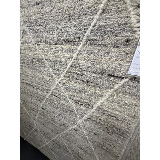 Noah Moroccan Berber Boho Tribal Hand-Woven Textured Wool Silver Rug