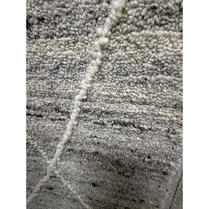 Noah Moroccan Berber Boho Tribal Hand-Woven Textured Wool Silver Rug