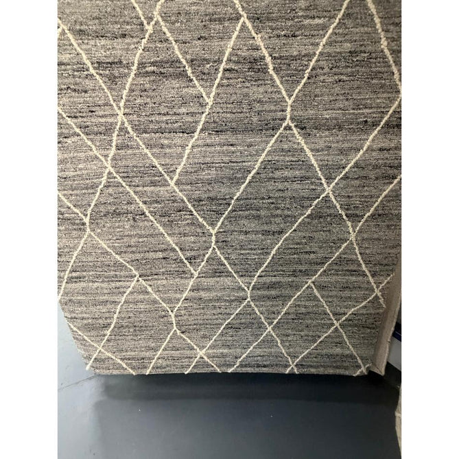 Noah Moroccan Berber Boho Tribal Hand-Woven Textured Wool Charcoal Grey Rug
