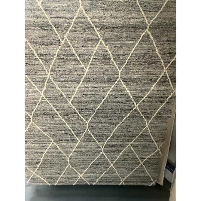 Noah Moroccan Berber Boho Tribal Hand-Woven Textured Wool Charcoal Grey Rug