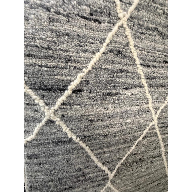 Noah Moroccan Berber Boho Tribal Hand-Woven Textured Wool Charcoal Grey Rug