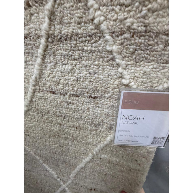 Noah Moroccan Berber Boho Tribal Hand-Woven Textured Wool Natural Rug