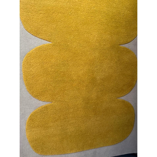 Canvas 04 Sculpt Modern Abstract Hand-Woven Wool Hi-Low Contrast Textured Low Profile Short Pile Yellow/Ivory Rug