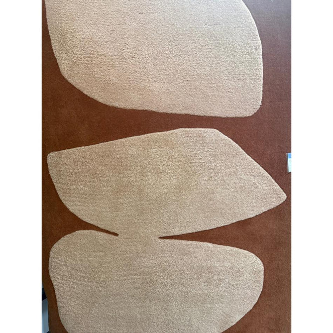 Canvas 05 Collage Modern Abstract Hand-Woven Wool Hi-Low Contrast Textured Low Profile Short Pile Terracotta/Beige/Peach Rug