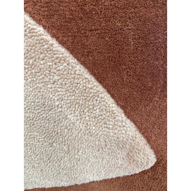 Canvas 05 Collage Modern Abstract Hand-Woven Wool Hi-Low Contrast Textured Low Profile Short Pile Terracotta/Beige/Peach Rug