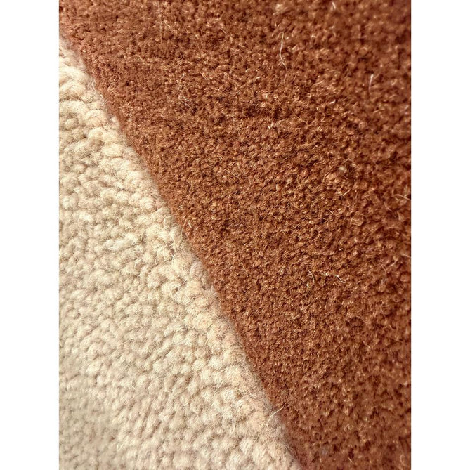 Canvas 05 Collage Modern Abstract Hand-Woven Wool Hi-Low Contrast Textured Low Profile Short Pile Terracotta/Beige/Peach Rug