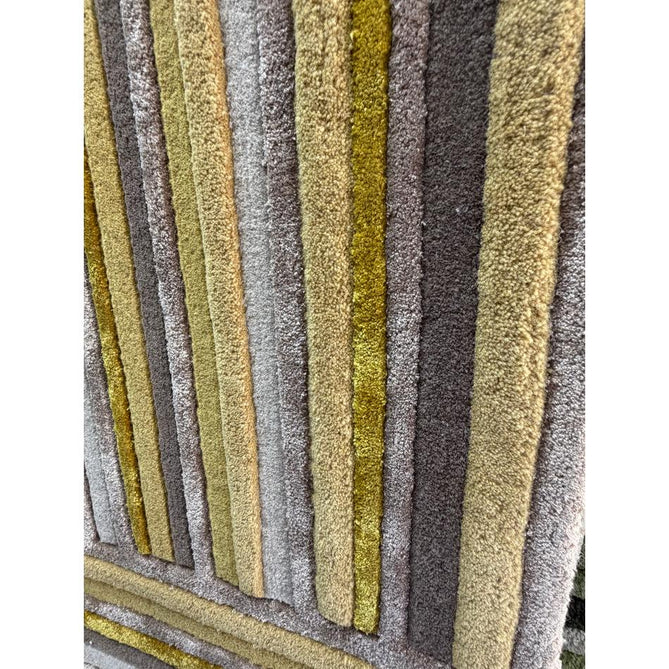 Matrix MAX79 Network Modern Geometric Hand-Woven High-Density Soft Textured Shimmer Wool & Viscose Blend Soft Beige/Warm Gold/Mustard/Muted Taupe/Rich Brown Rug