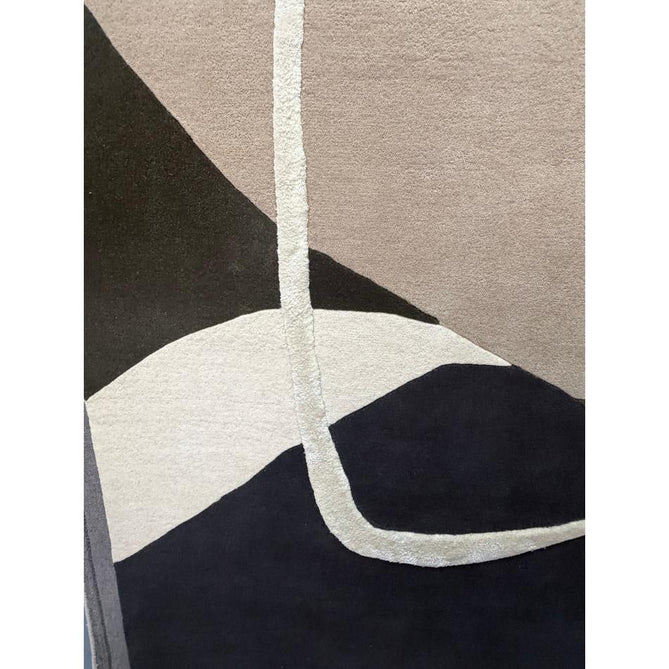 Matrix MAX103 Signature Modern Abstract Hand-Woven High-Density Soft Textured Shimmer Wool & Viscose Blend Moss Green/Warm Greige Taupe/Ivory/Off-White/Midnight Navy/Blue-Deep Charcoal/Muted Sage Olive Rug