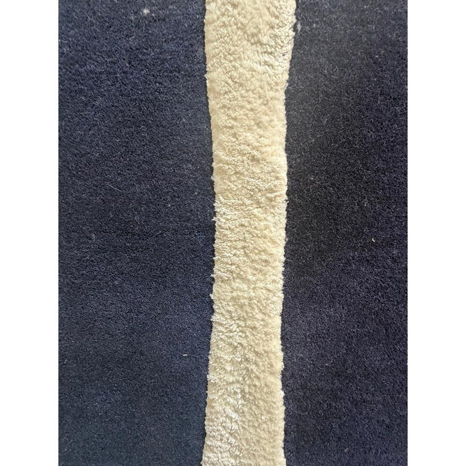 Matrix MAX102 Signature Modern Abstract Hand-Woven High-Density Soft Textured Shimmer Wool & Viscose Blend Indigo Blue/Ivory Rug