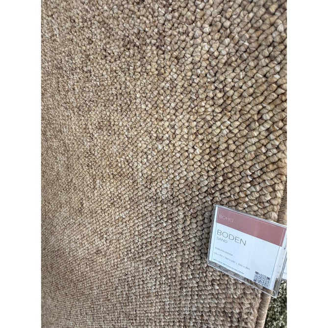 Washable Boden Modern Plain Bobble Textured Durable Soft-Touch Tonal Space-Dyed Polyester Lopped Pile Flatweave Sand Rug