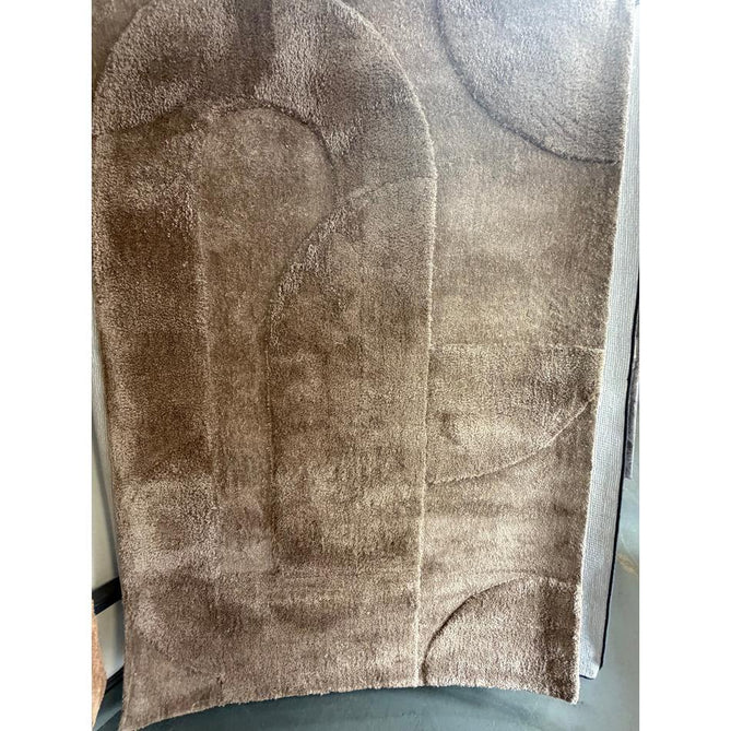 Tova Modern Plain Tonal Shimmer Carved Geometric Hi-Low Textured Soft-Touch Mid-Height Polyester Shaggy Moleskin Rug