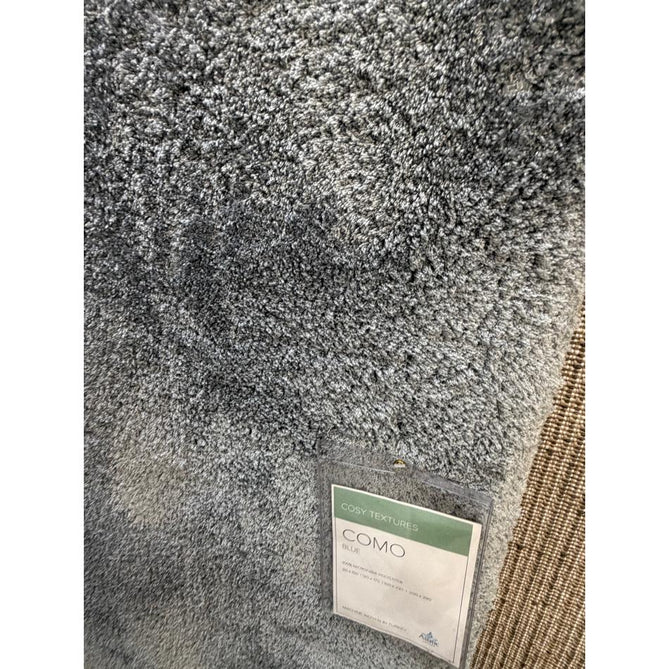 Como Plush Plain Super-Soft Silky Shimmer High-Density Mid-Height Fine-Yarn Textured Polyester Shaggy Soft Powder Blue Rug