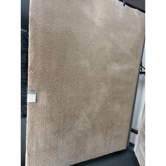 Como Plush Plain Super-Soft Silky Shimmer High-Density Mid-Height Fine-Yarn Textured Polyester Shaggy Natural Rug