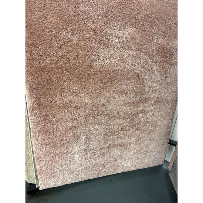 Como Plush Plain Super-Soft Silky Shimmer High-Density Mid-Height Fine-Yarn Textured Polyester Shaggy Pink Rug