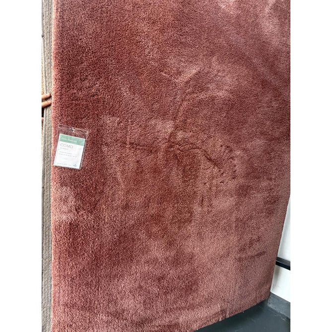 Como Plush Plain Super-Soft Silky Shimmer High-Density Mid-Height Fine-Yarn Textured Polyester Shaggy Marsala Rug