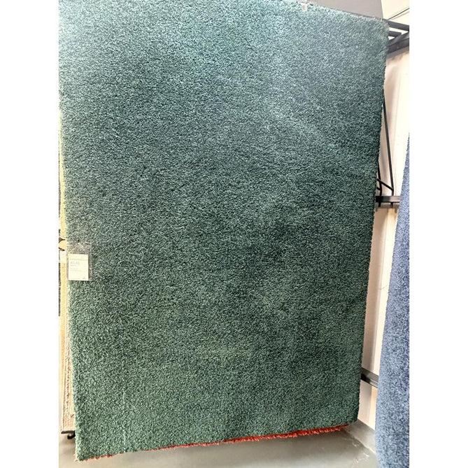 Atlas Plush Plain Soft Polypropylene Shaggy Forest Green Rug