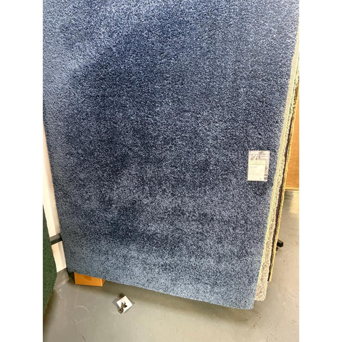 Atlas Plush Plain Soft Polypropylene Shaggy Navy Rug