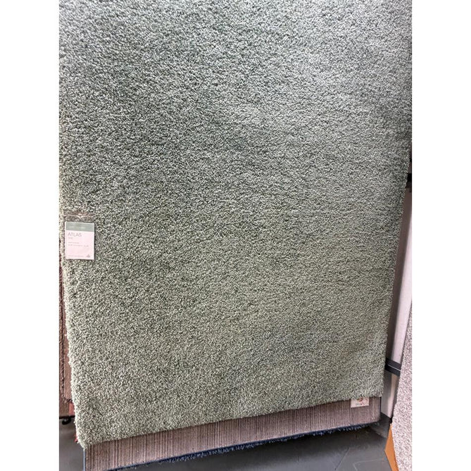 Atlas Plush Plain Soft Polypropylene Shaggy Sage Rug