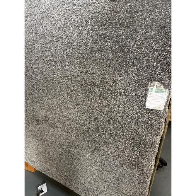 Atlas Plush Plain Soft Polypropylene Shaggy Silver Rug