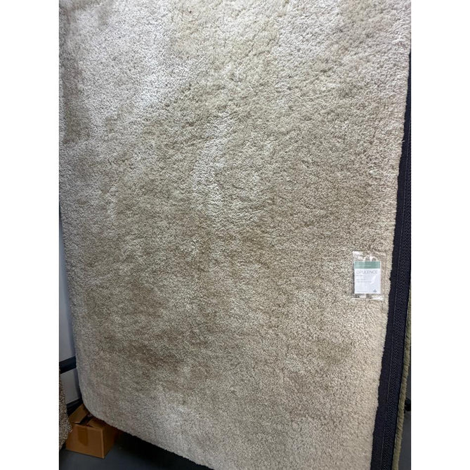 Opulence Plush Plain Soft Subtle Shimmer Sustainable Recycled Polyester Mid-Height Shaggy Natural Rug