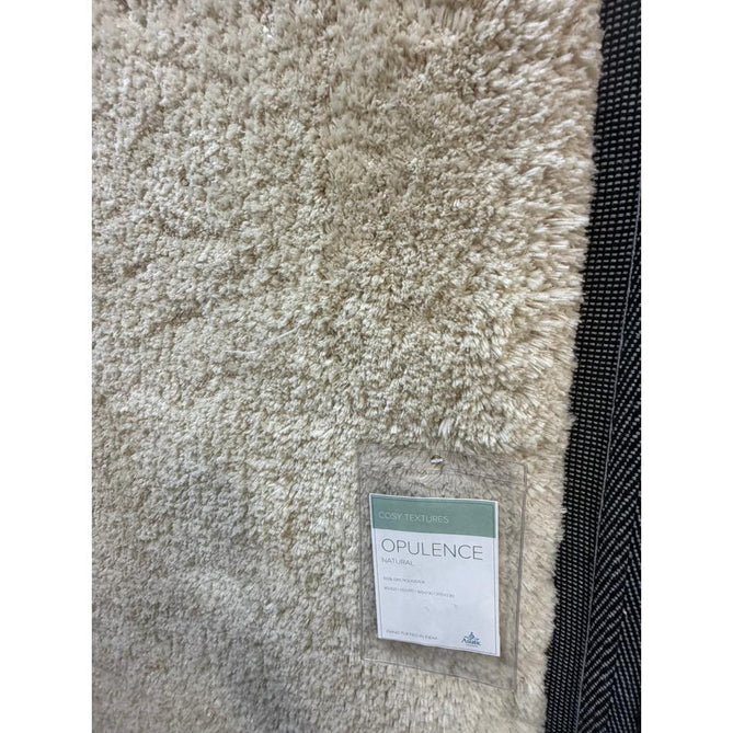 Opulence Plush Plain Soft Subtle Shimmer Sustainable Recycled Polyester Mid-Height Shaggy Natural Rug