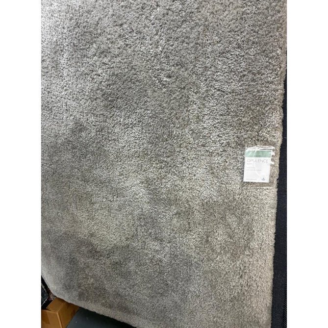 Opulence Plush Plain Soft Subtle Shimmer Sustainable Recycled Polyester Mid-Height Shaggy Silver Rug