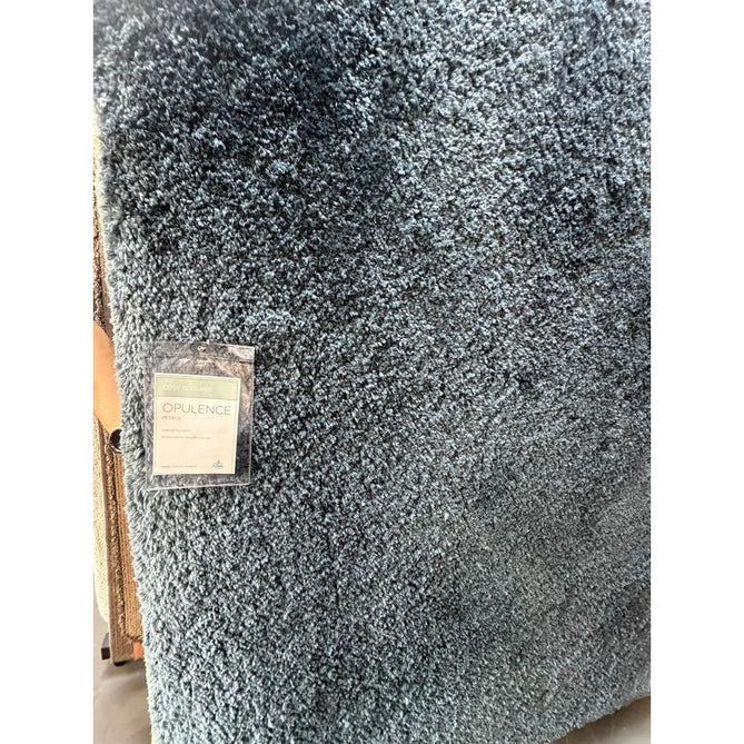 Opulence Plush Plain Soft Subtle Shimmer Sustainable Recycled Polyester Mid-Height Shaggy Petrol Rug