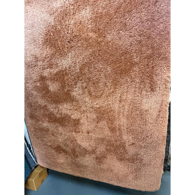 Opulence Plush Plain Soft Subtle Shimmer Sustainable Recycled Polyester Mid-Height Shaggy Rust Terracotta Rug