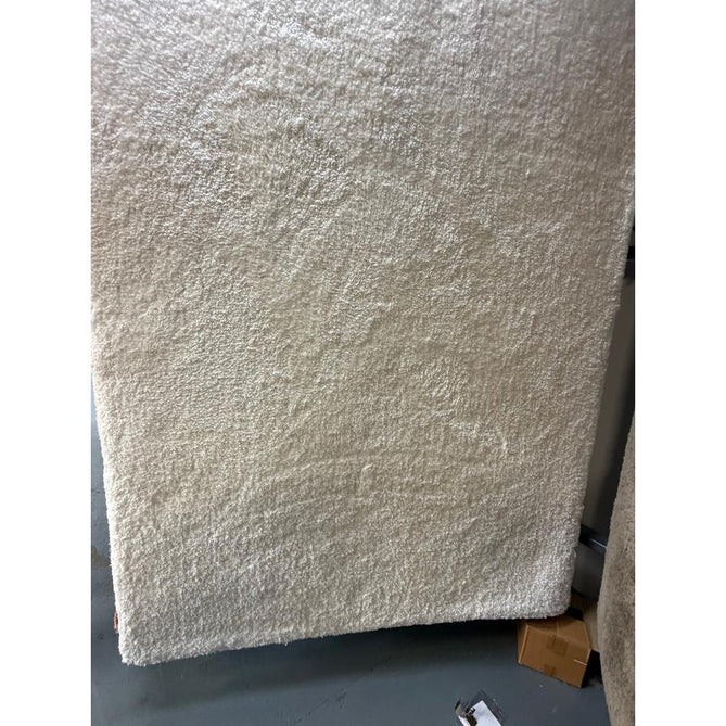Opulence Plush Plain Soft Subtle Shimmer Sustainable Recycled Polyester Mid-Height Shaggy Ivory Rug