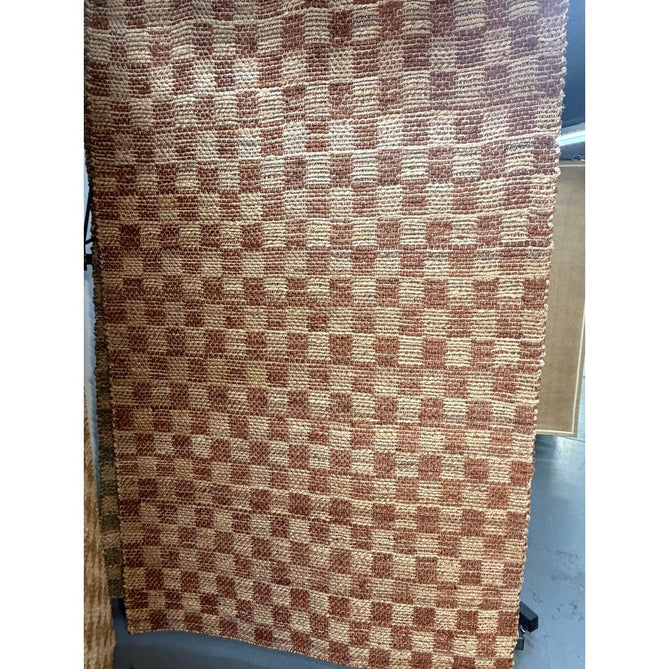 Naturi Jute Check Hand-Woven Textured Lightweight Flatweave Rust Rug