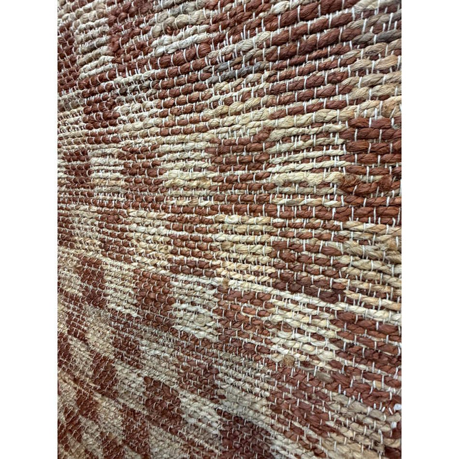 Naturi Jute Check Hand-Woven Textured Lightweight Flatweave Rust Rug