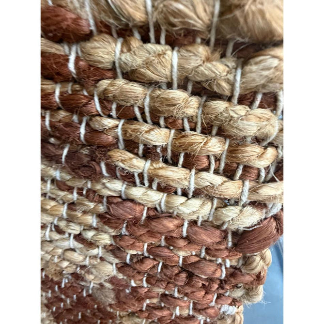 Naturi Jute Check Hand-Woven Textured Lightweight Flatweave Rust Rug