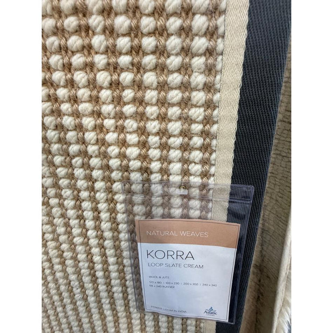 Korra Loop Jute & Wool Blend Flatweave Natural/Slate/Cream runner